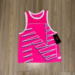 New Balance Fuchsia and White Athletic Tank